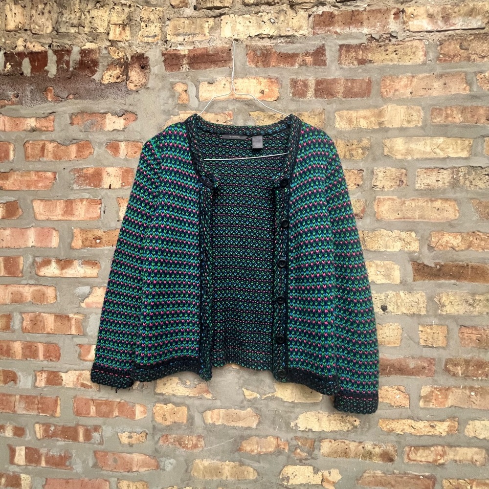 Liz Claiborne Green and Black Cardigan